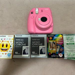 Instax Pink Polaroid Camera and 5 Packs Film